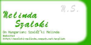 melinda szaloki business card